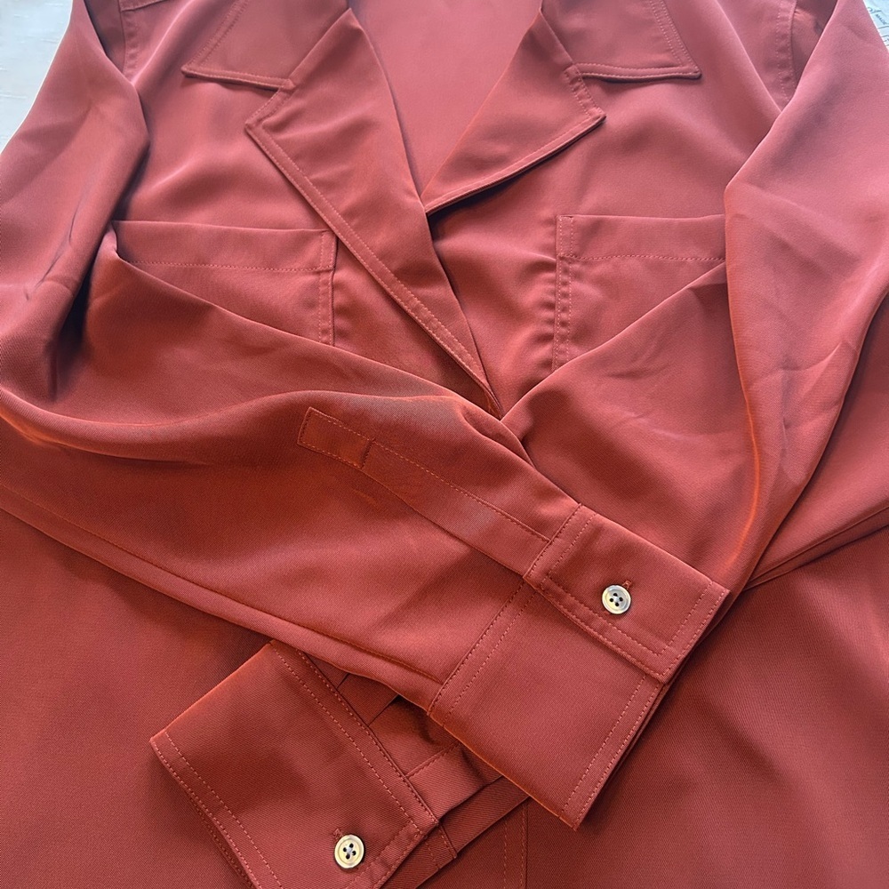 Banana Republic Deep Red Satin Blouse - Picture 8 of 12